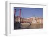 Passerelle Saint-Georges Bridge, Old Lyon and the River Saone, Lyon, Rhone-Alpes, France, Europe-Julian Elliott-Framed Photographic Print