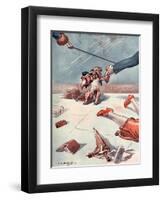 Passers by Tripping over a Dog Lead-L.r. Brightwell-Framed Art Print