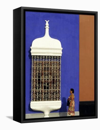 Passes Iron Grillwork and Pastel Shades of Colonial Mansion, Plaza De Armas in Trujillo, Peru-Andrew Watson-Framed Stretched Canvas