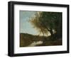 Passing the Ford in the Evening, 1868-Jean-Baptiste-Camille Corot-Framed Giclee Print