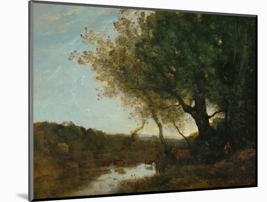 Passing the Ford in the Evening, 1868-Jean-Baptiste-Camille Corot-Mounted Giclee Print