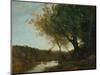 Passing the Ford in the Evening, 1868-Jean-Baptiste-Camille Corot-Mounted Giclee Print