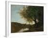 Passing the Ford in the Evening, 1868-Jean-Baptiste-Camille Corot-Framed Giclee Print