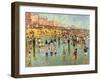 Passing Time on Brighton Beach-Robert Tyndall-Framed Giclee Print