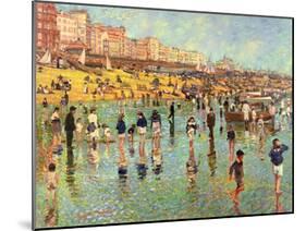 Passing Time on Brighton Beach-Robert Tyndall-Mounted Giclee Print