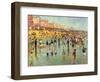 Passing Time on Brighton Beach-Robert Tyndall-Framed Giclee Print