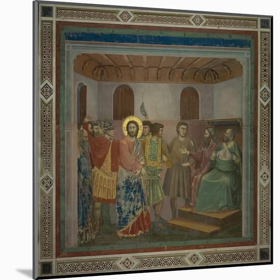 Passion, Christ before Caiphas-Giotto di Bondone-Mounted Art Print