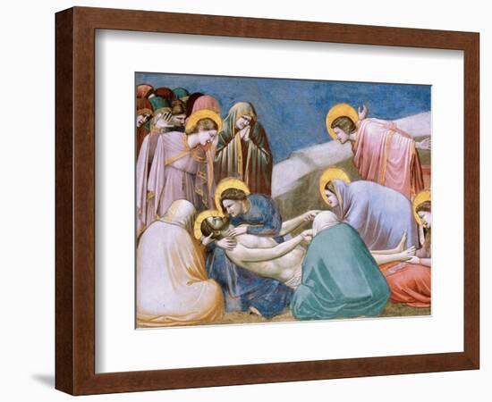 Passion, Mourning over Dead Christ-Giotto di Bondone-Framed Art Print