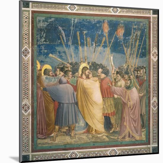 Passion, The Kiss of Judas-Giotto di Bondone-Mounted Art Print