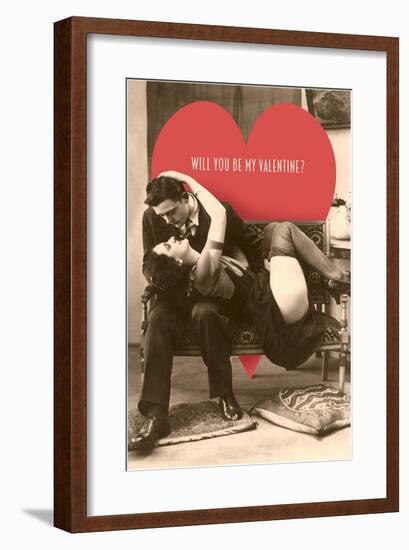 Passionate Valentine Embrace-null-Framed Art Print
