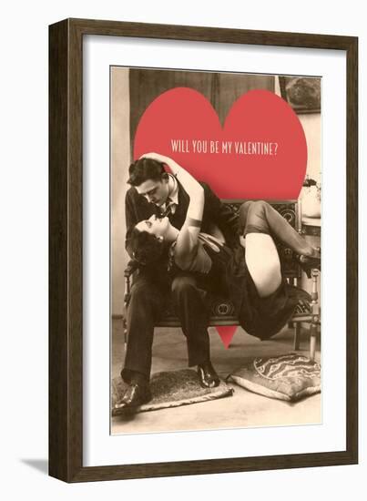 Passionate Valentine Embrace-null-Framed Art Print