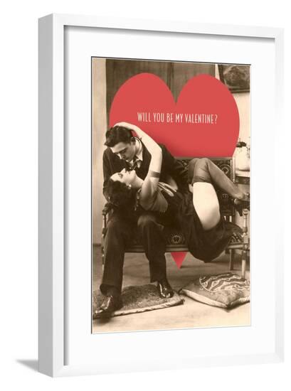 Passionate Valentine Embrace--Framed Art Print