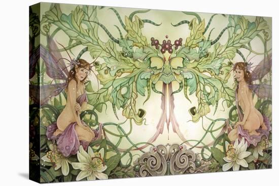 Passionflower the Green Mask-Linda Ravenscroft-Stretched Canvas