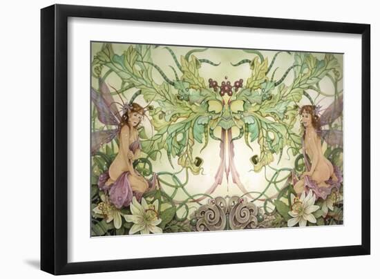 Passionflower -The Green Mask-Linda Ravenscroft-Framed Giclee Print