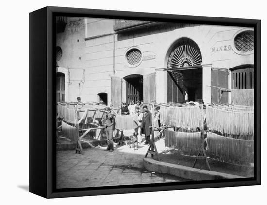Pasta Drying in the Streets, Naples, 1897-null-Framed Stretched Canvas