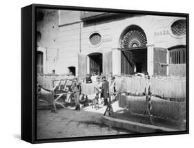 Pasta Drying in the Streets, Naples, 1897-null-Framed Stretched Canvas