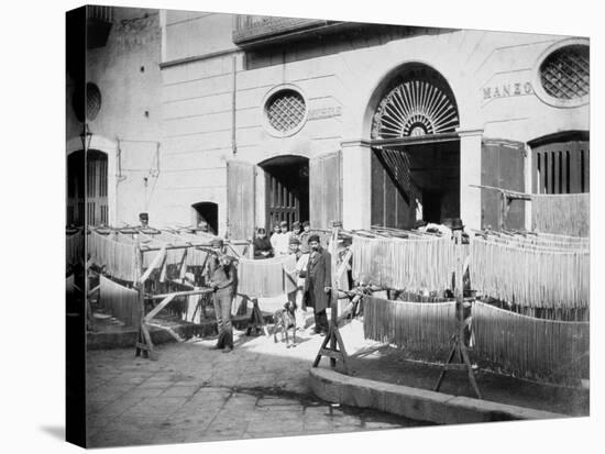 Pasta Drying in the Streets, Naples, 1897-null-Stretched Canvas