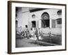 Pasta Drying in the Streets, Naples, 1897-null-Framed Photographic Print