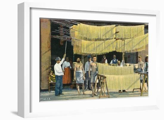 Pasta Drying, Italy-null-Framed Art Print