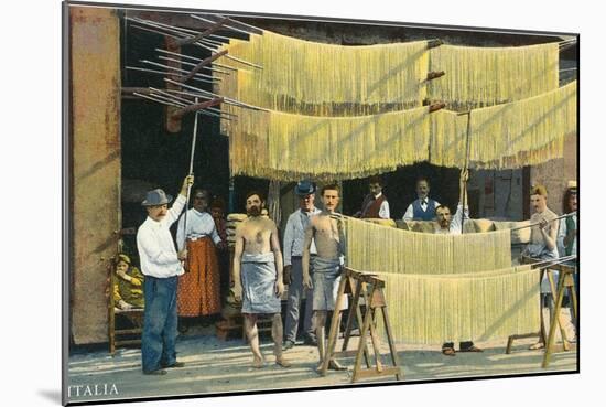 Pasta Drying, Italy-null-Mounted Art Print