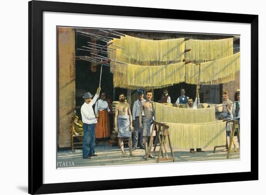 Pasta Drying, Italy-null-Framed Art Print