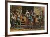 Pasta-Eating Contest, Naples, Italy-null-Framed Premium Giclee Print