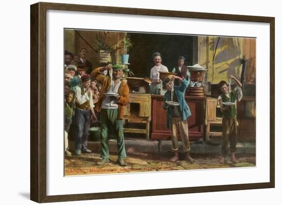 Pasta-Eating Contest, Naples, Italy-null-Framed Art Print