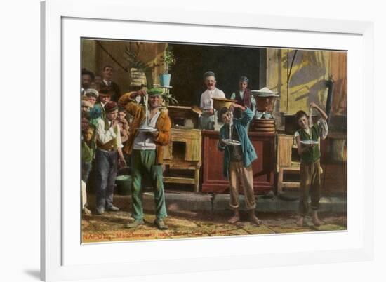 Pasta-Eating Contest, Naples, Italy-null-Framed Art Print