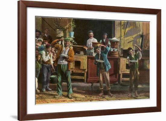 Pasta-Eating Contest, Naples, Italy-null-Framed Art Print