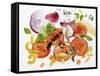 Pasta, Tomatoes, Herbs, Spices, Onions, Garlic-Karl Newedel-Framed Stretched Canvas