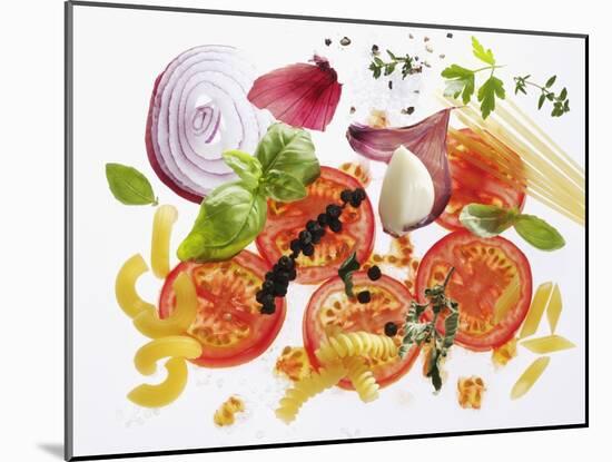 Pasta, Tomatoes, Herbs, Spices, Onions, Garlic-Karl Newedel-Mounted Photographic Print