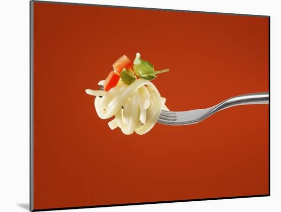 Pasta with Vegetables on a Fork-Kröger & Gross-Mounted Photographic Print