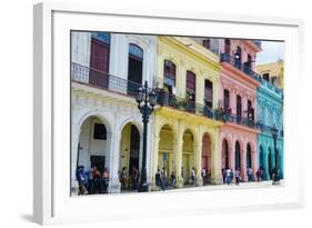 Pastel Buildings Near City Center, Havana, Cuba-Bill Bachmann-Framed Photographic Print