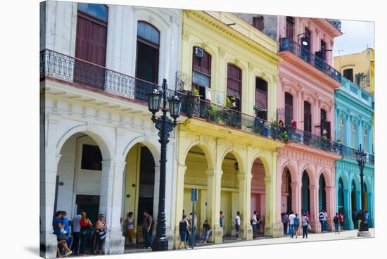 Pastel Buildings Near City Center, Havana, Cuba-Bill Bachmann-Stretched Canvas