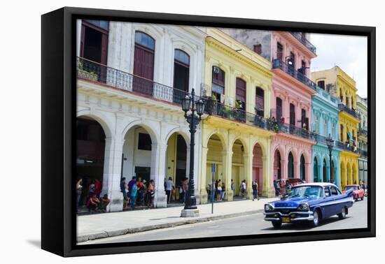 Pastel Buildings Near City Center, Havana, Cuba-Bill Bachmann-Framed Stretched Canvas