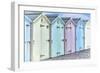 Pastel Colored Beach Cabins-Cora Niele-Framed Photographic Print