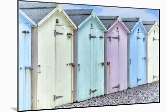 Pastel Colored Beach Cabins-Cora Niele-Mounted Photographic Print
