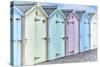 Pastel Colored Beach Cabins-Cora Niele-Stretched Canvas