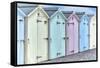 Pastel Colored Beach Cabins-Cora Niele-Framed Stretched Canvas