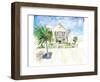 Pastel Colored Conch Houses on Whitehead Street Key West-M. Bleichner-Framed Art Print