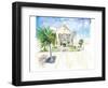 Pastel Colored Conch Houses on Whitehead Street Key West-M. Bleichner-Framed Art Print