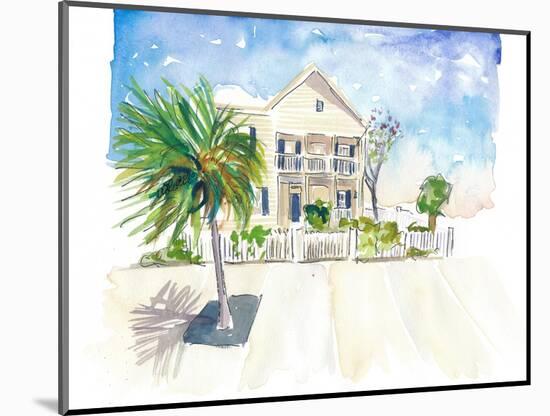 Pastel Colored Conch Houses on Whitehead Street Key West-M. Bleichner-Mounted Art Print