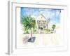 Pastel Colored Conch Houses on Whitehead Street Key West-M. Bleichner-Framed Art Print