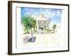 Pastel Colored Conch Houses on Whitehead Street Key West-M. Bleichner-Framed Art Print