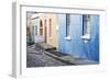 Pastel Colored Homes on Cobblestone Street in Bo-Kaap Residential District-Kimberly Walker-Framed Photographic Print