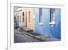 Pastel Colored Homes on Cobblestone Street in Bo-Kaap Residential District-Kimberly Walker-Framed Photographic Print