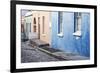 Pastel Colored Homes on Cobblestone Street in Bo-Kaap Residential District-Kimberly Walker-Framed Photographic Print