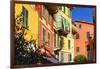 Pastel Colored Houses, Portofino, Liguria, Italy-George Oze-Framed Photographic Print