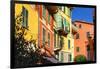 Pastel Colored Houses, Portofino, Liguria, Italy-George Oze-Framed Photographic Print