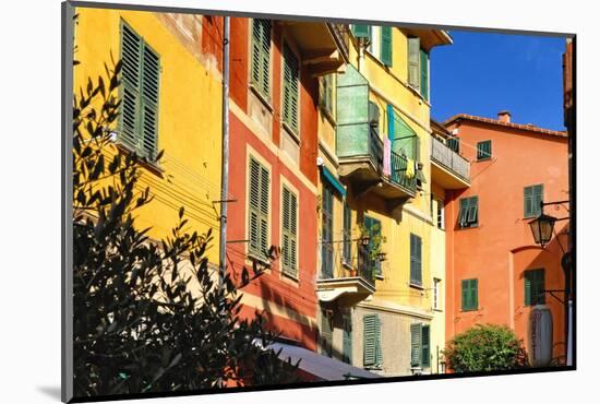 Pastel Colored Houses, Portofino, Liguria, Italy-George Oze-Mounted Photographic Print